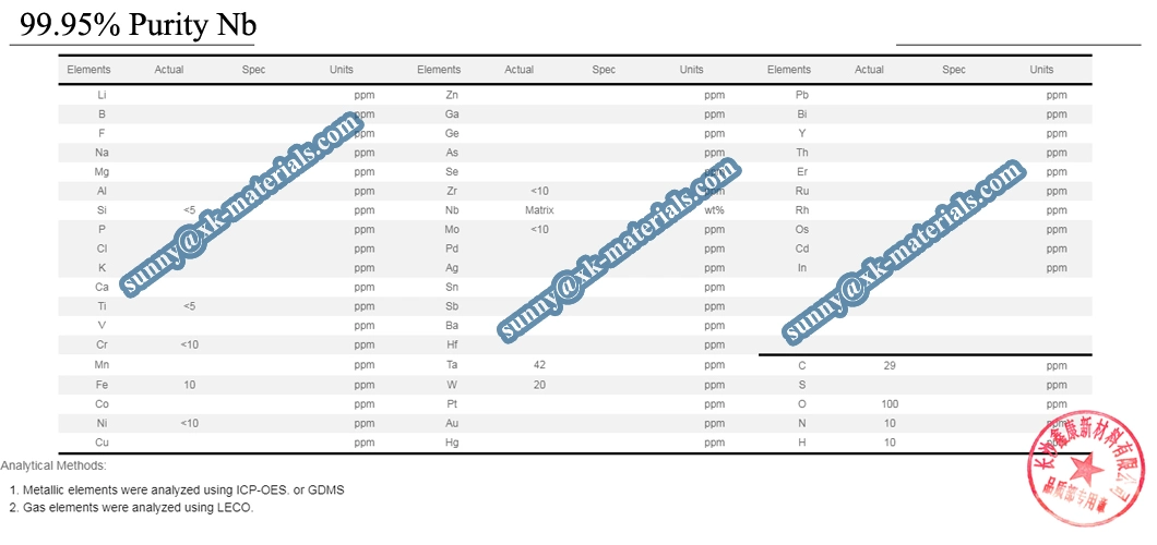 Xinkang 3n5 99.95% Nb Niobium Bar Rod for Super-Alloy Smelting Additives
